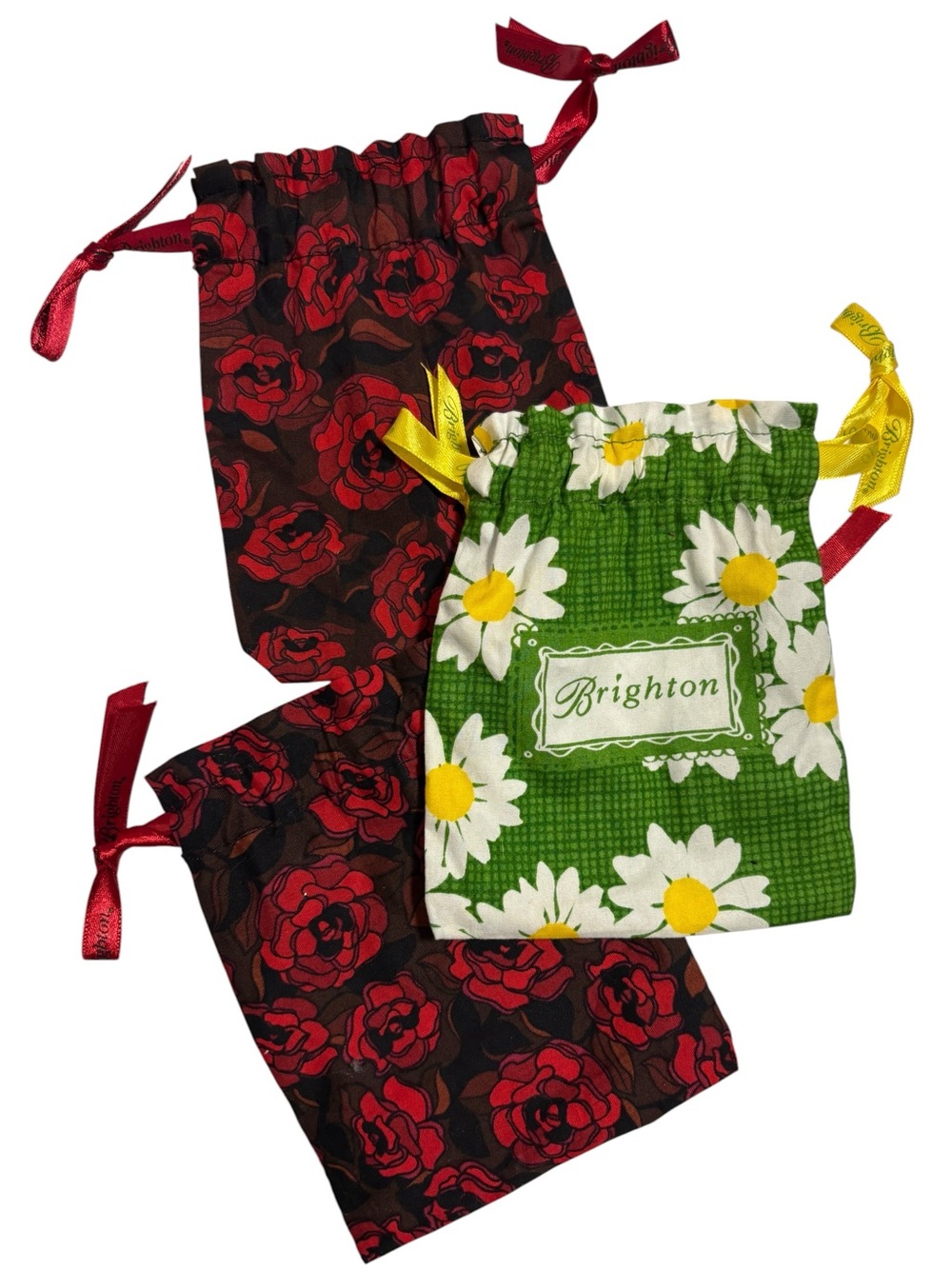 Brighton String Jewerly Bags Lot of 3
Red Roses Green Daisy Print